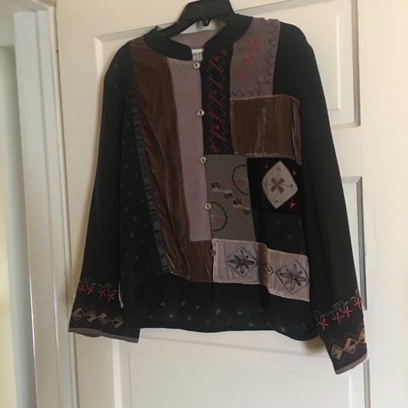Chico's Tops - Host Pick: Vintage Chico’s Silk and Velvet Jacket Top – Chico’s Size 1